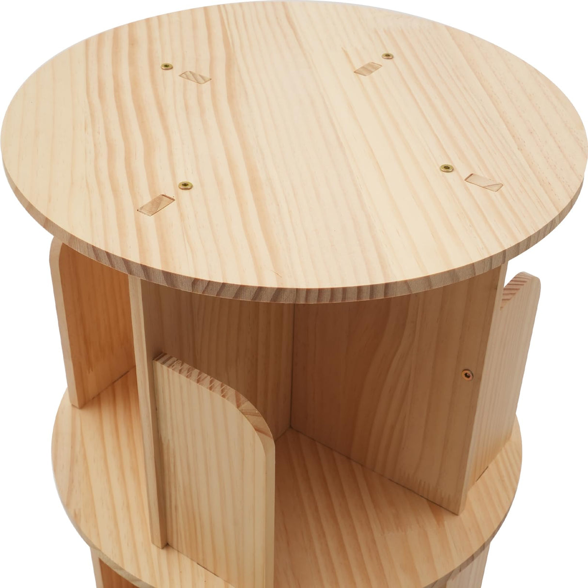 360° Rotating Solid Hardwood Bookshelf - 6-Tier Freestanding Storage & Display Rack for Any Room SAHUANIYE