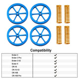 4PCS Ender 3 v2 Upgrades Bed Leveling Nuts and Ender 3 Bed Springs, 3D Printer Leveling kit Compatible for Creality Ender 3/Ender 3 S1/Ender 3 Pro/Ender 3 V2, Ender 5/5 Plus/Pro, CR-10/CR10S Makerzone