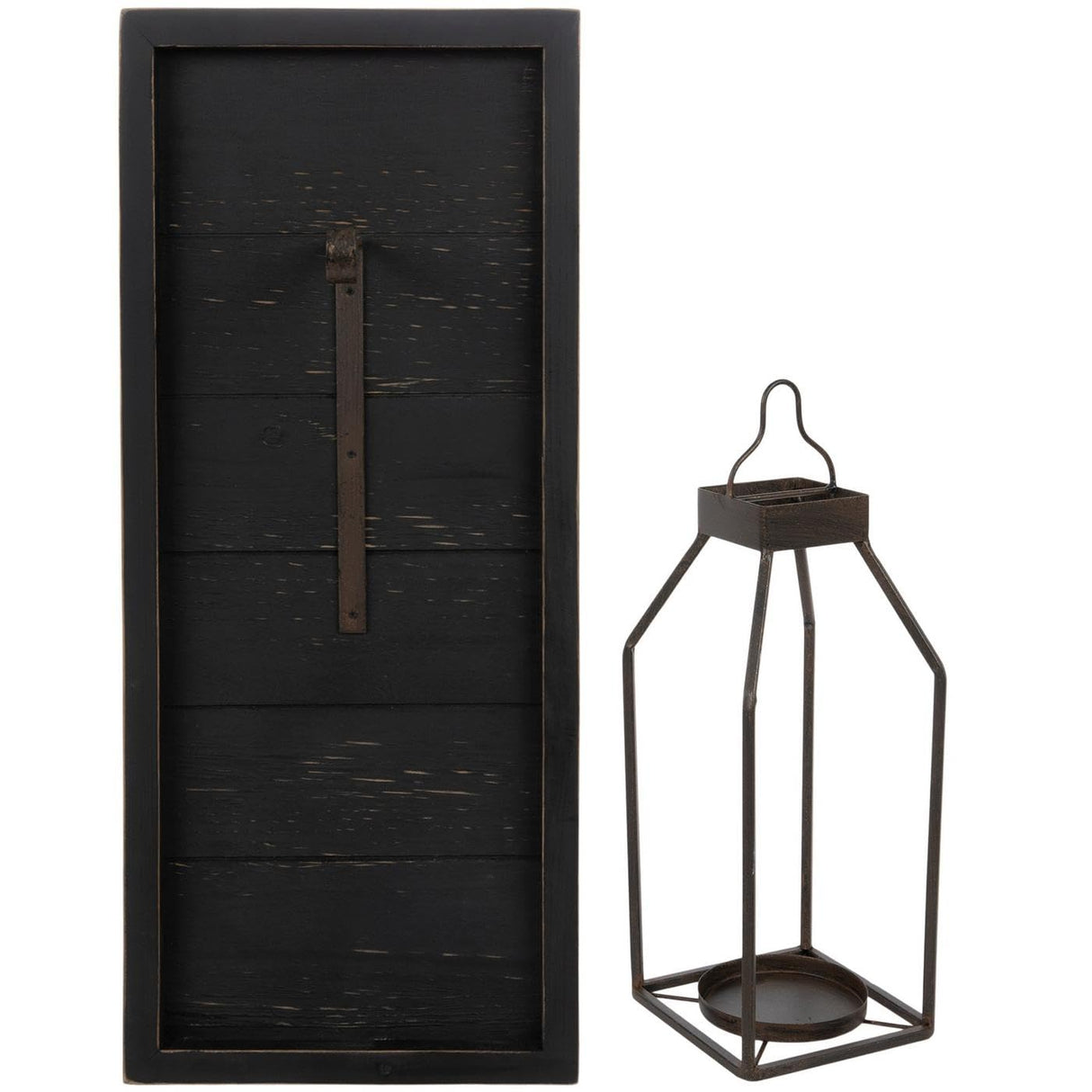 Hobby Lobby Black Shiplap Wood Wall Sconce, 23.5" H x 9.81" W x 7" D, Candle Holder Wooden Wall Decor for Living Room, Bedroom, Dining Room Hobby Lobby