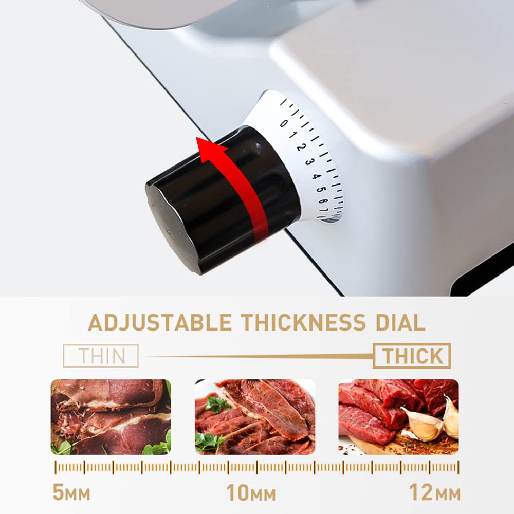 Meat Slicer,Commercial Meat Slicer,340W Frozen Meat Cheese Deli Slicer,10 inch Electric Food Slicer,Easy to Clean,Low Noises, Home Use and for Commercial-Meat Slicer for Home LELOCLE