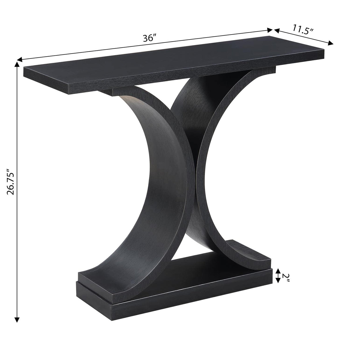 Convenience Concepts Newport Infinity Console Table, Black Convenience Concepts