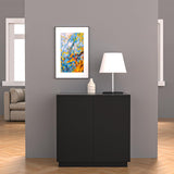 Amunrbrek Litter Box Enclosure, Large Litter Box Furniture, Modern Cat Litter Box Enclosure Furniture with Storage, Side Cabinet (Black) amunrbrek