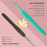 Looen Crochet Hooks 9-Piece Set, Ergonomic Rubber Grip Crochet Hook Set for Crocheting, Fine Knitting and Crochet Supplies, Crochet Kits for Arthritis Patients and Beginners. LOOEN