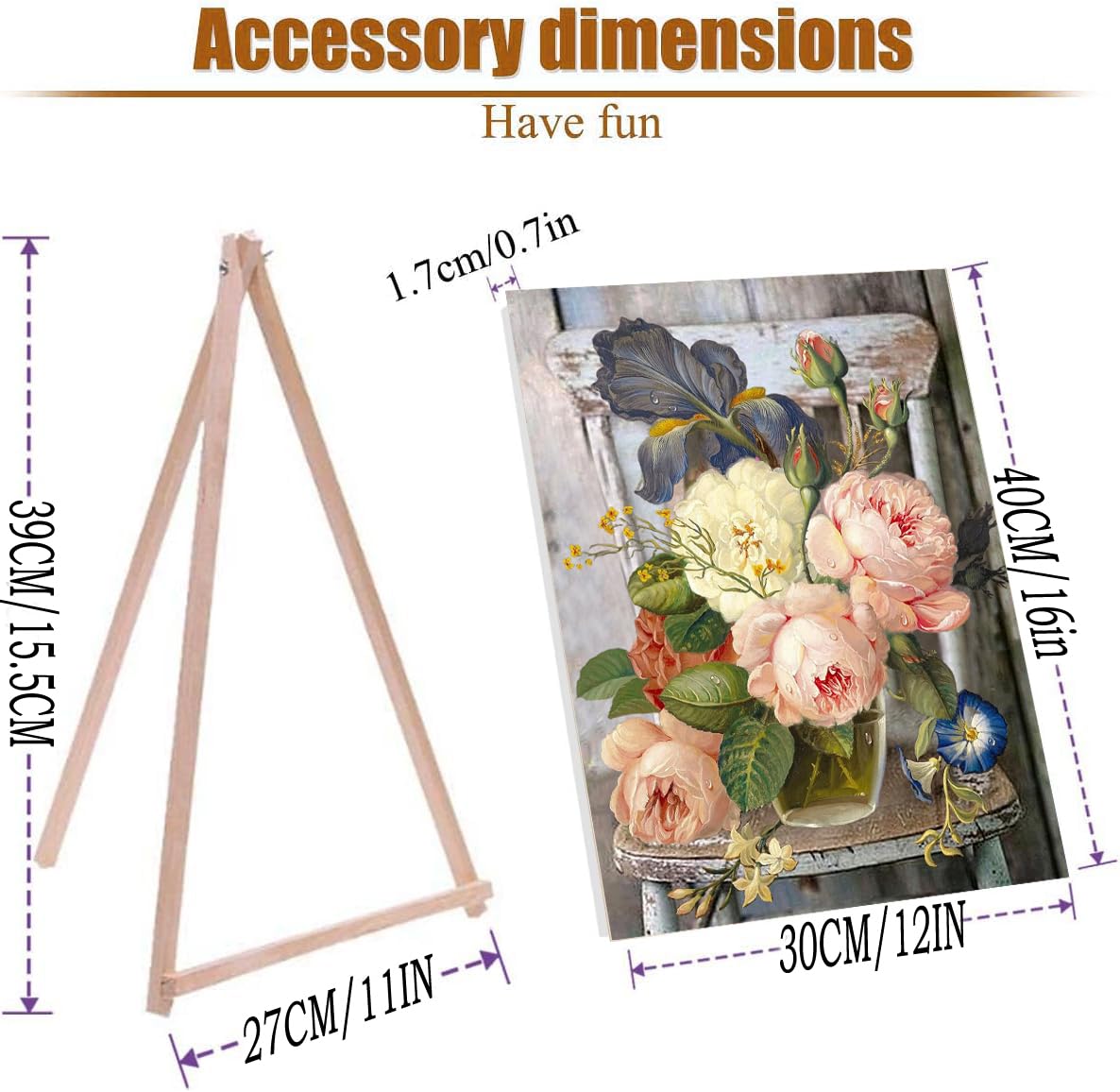 MXCFZX Flowers Paint by Numbers kit for Adults/Beginner Framed - Small Easy Acrylic Paint by Number Kits on Advanced Canvas 12x16 in, Paint Crafts for Home Decor（with Framed） MXCFZX