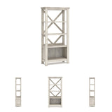 Signature Design by Ashley Carynhurst Rustic Farmhouse 75" Bookcase with 4 Shelves, White Signature Design by Ashley