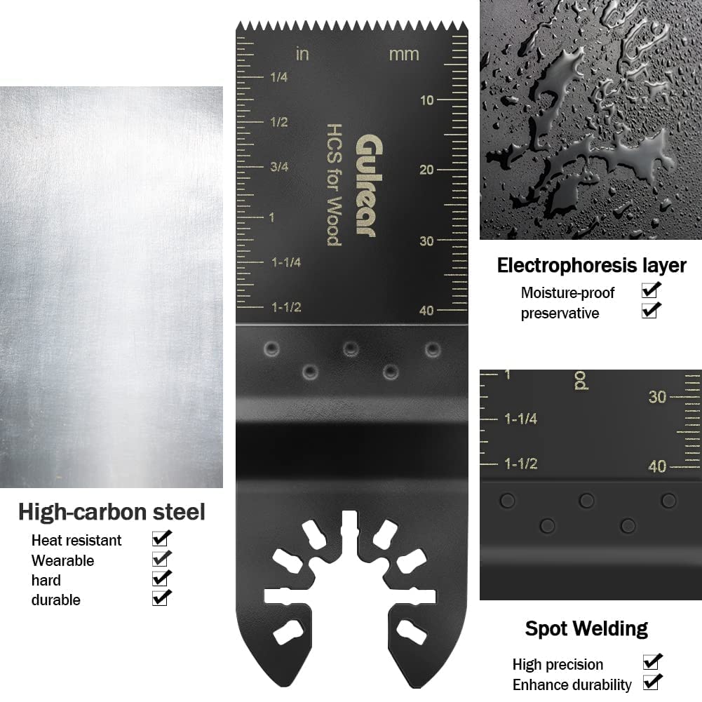 100 Pcs Universal Oscillating Tool/Saw Blades,Oscillating Multitool Blades Fit Fein Multimaster Porter Cable Bosch Ryobi Dewalt Milwaukee Rockwell Oscillating Tool Blades gulrear