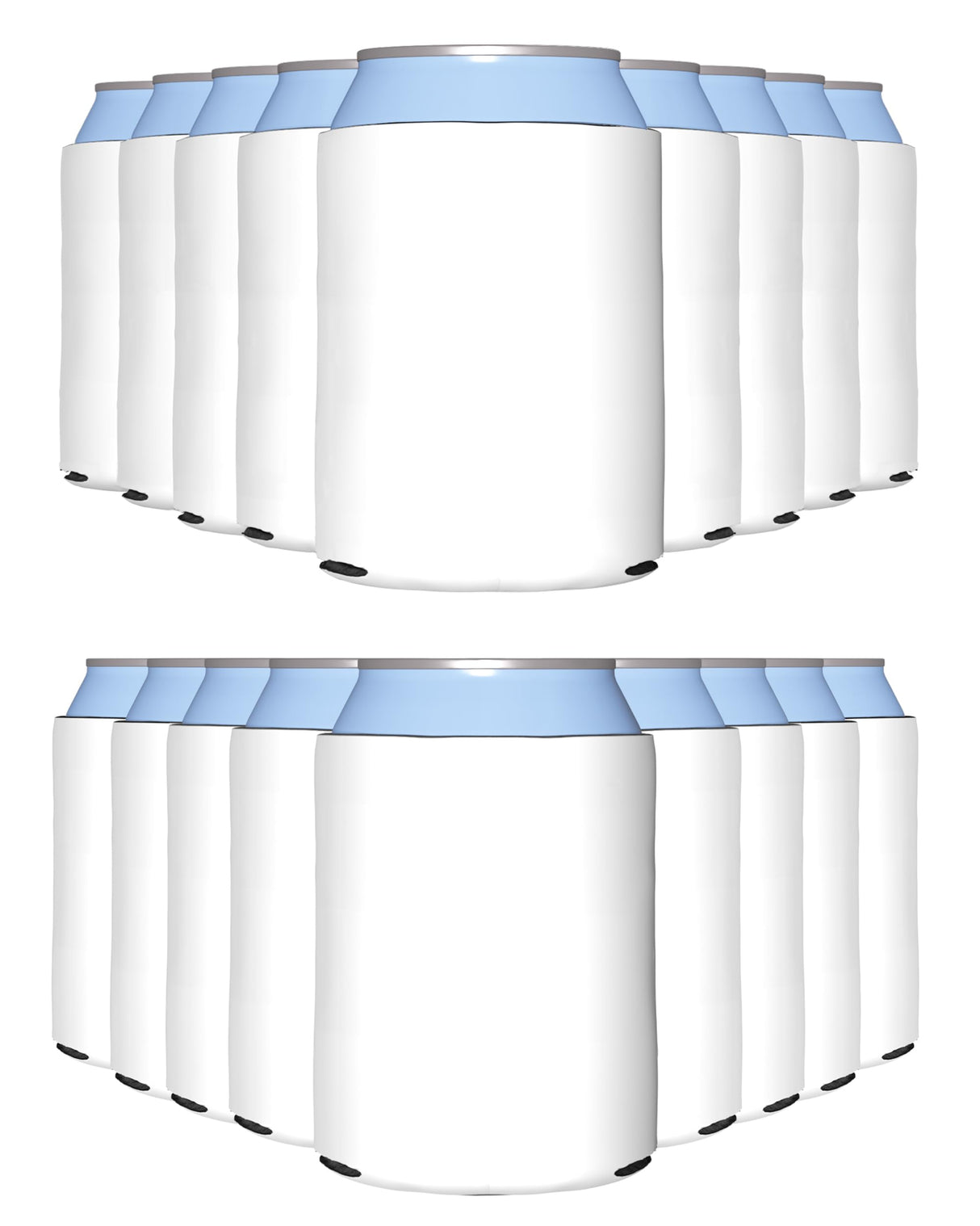 PartyPrints 25 Pack White Blank Can Cooler Sleeves, Customizable Bulk Sublimation Insulated Foam for Beer, Collapsible Plain Drink Holder, Cold Soda Insulator, 12oz Regular, 16oz Tall Cans PartyPrints