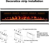 Valuxhome Electric Fireplace, 74 Inches Fireplace, Recessed and Wall Mounted Fireplaces for Living Room with Remote, Overheating Protection, Logset and Crystal, Touch Screen, 1500W/750W, Black Valuxhome