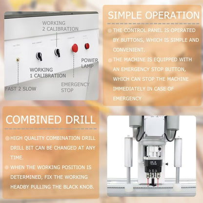 HayWHNKN Hinge Boring Machine Pneumatic Drill Press Machine Woodworking Hinge Drilling Machine Double Station 110V 1.5kw Woodworking Hole Drilling Puncher Equipment - WoodArtSupply