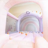 Bounceland Daydreamer Cotton Candy Bounce House, Pastel Bouncer with Slide, 8.9 ft L x 7.2 ft W x 6.7 ft H, UL Blower Included, Basketball Hoop, 30 Pastel Plastic Balls, Trendy Bouncer for Kids Bounceland