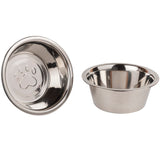 GoCraft Raised Dog Bowls for Small Dogs | Modern Farmhouse White Washed Elevated Wooden Stand Feeder with 2 Stainless Steel Bowls for your Pet Food & Water GoCraft