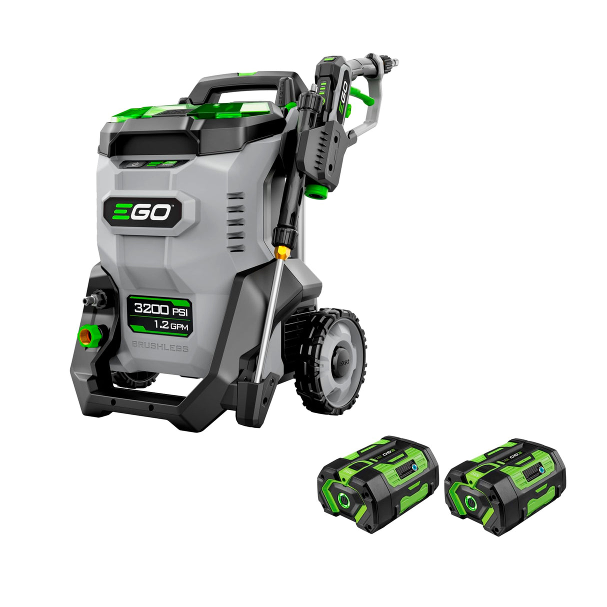 EGO Power+ HPW3204-2 3200 PSI 56-Volt Lithium-ion Cordless Pressure Washer with (2) 6.0Ah Batteries and 320W Charger Included EGO Power+