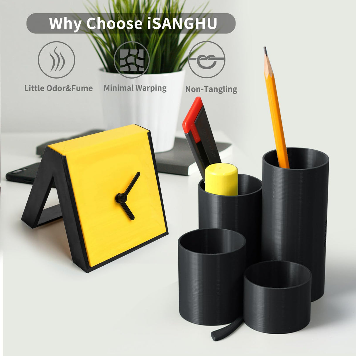 iSANGHU ASA Filament 1.75mm Bundle, UV&Heat Resistant&Weather Resistant 3D Printer Filament, Perfect for Outdoor Functional Parts, 2×1kg(4.4lbs), Black+White iSANGHU