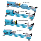 BACHIN Mini Lathe Wood Lathe Machine Multi-Purpose Type Lathe with Wood Lathe Milling Accessories, for Wood Polishing, Grinding, Cutting and Milling ，2.76 in x 6.3 in, 24VDC 96W，7 Speeds BACHIN