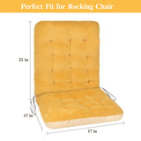 Non-Slip Rocking Chair Cushion, Premium Tufted Rocker Seat Back Pad with Ties, Sturdy &Comfort Thick Padding Pillow Chair Mat Cushions for Outdoor/Indoor Office Car Home Dining Room Kitchen Patio-Pink ChezMax