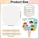 LOTMER 150 Pcs Church Fans Handheld Set, 100 Sheet Double Sided Paper Church Fans with 50 Pcs Wavy Wooden Sticks, Double Sided Paper Church Fans for DIY Crafting Painting (6.5X7.25in) LOTMER