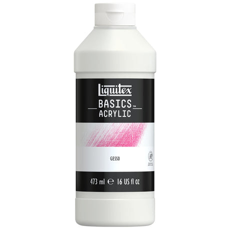 Liquitex BASICS Gesso Surface Prep Medium, 473ml (16-oz) Bottle, White Liquitex