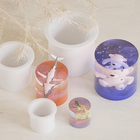 YRIHJIXQ 3Pcs Cylindrical Candle Mold Candle Molds for Candle Making Resin Molds Epoxy Resin Molds YRIHJIXQ