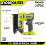 RYOBI ONE+ 18V Cordless Airstrike 23-Gauge Pin Nailer (Tool Only) RYOBI