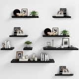 WELLAND 60 inch Black Mission Floating Shelves for Wall, Bathroom Wall Mount Shelves, Wood Modern Display Shelves, Book Shelves,for Bedroom,Living Room and Kitchen WELLAND