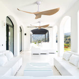 CACI Mall 52" Ceiling Fan No Light, Modern Ceiling Fan with Remote Control, 3 Blades Ceiling Fan with Noiseless Reversible Dc Motor for Living room, Bedroom CACI Mall