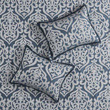 Madison Park Odette Cozy Comforter Set Jacquard Damask Medallion Design - Modern All Season, Down Alternative Bedding, Shams, Decorative Pillows, King(104 in x 92 in), Navy 8 Piece Madison Park
