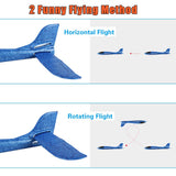 BooTaa 4 Pack Airplane/Flying Toys, 17.5" Large Throwing Foam Plane/Gliders, 2 Flight Mode, Birthday Gifts for Girls Kids 3 4 5 6 7 8 9 10 11 12 Year Old Boys,Outdoor Sport Game Toys BooTaa