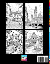 Landscapes of Europe Coloring Book: 50 European Landscape Coloring Pages Featuring Scenic Villages, Mountains, Castles, and Iconic Landmarks for Relaxation and Stress Relief Majosta