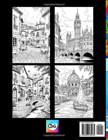 Landscapes of Europe Coloring Book: 50 European Landscape Coloring Pages Featuring Scenic Villages, Mountains, Castles, and Iconic Landmarks for Relaxation and Stress Relief Majosta