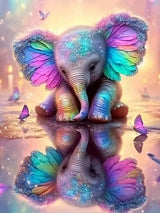 EIBEILI 5D Elephant Diamond Art Kits for Adults Beginners,DIY Butterfly Full Round Drill Diamond Painting Kits,Diamonds Dot Gem Art Crystal Easy Home Wall Decor 12x16inch EIBEILI