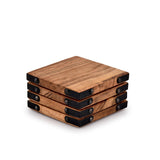 Samhita Acacia Wood Square Coasters Protection Tabletop,Countertop and Surfaces Size: 4" x 4", Set of 4 Samhita