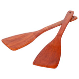 Piriuuo 2 Pcs Wooden Spatula, Flat Wooden Spatula Natural Wooden Spatula for Cooking Long Handle Wood Spatula Kitchen Spatula Wooden Wok Spatula Wooden Cooking Utensils for Non-Stick Cookware Piriuuo