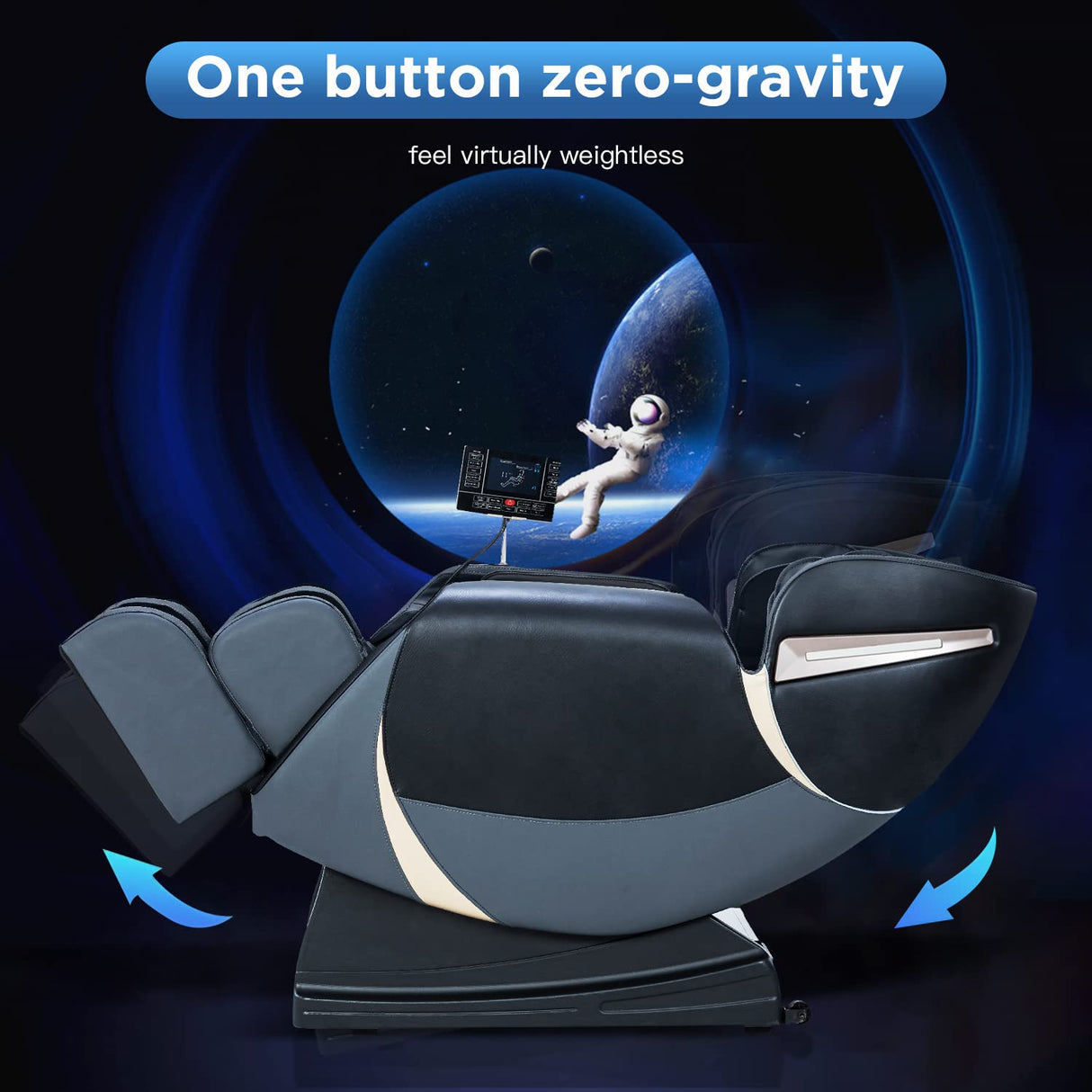 PayLessHere Full Body Shiatsu Massage Chair with Gravity, Air Massage System, Wormwood Therapy, and Bluetooth Speaker, Black PayLessHere