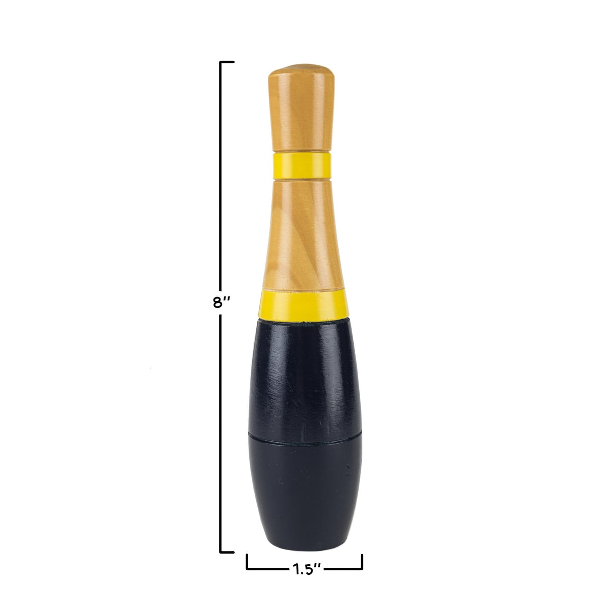 Wooden Lawn Bowling - Adults and Kids Bowling Set with 10 Pins, 2 Balls, Carry Bag - Indoor and Outdoor Games - Bowling and Skittle Yard Games (Black) Hey! Play!