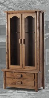 SRL Rustic Log Gun Cabinet Pine – Solid Wood Storage Cabinet Perfect for a Gun Holder – Charming Cabinet with Doors Available in 8-10- or 12-Gun Versions Southern Rustic Logwerks