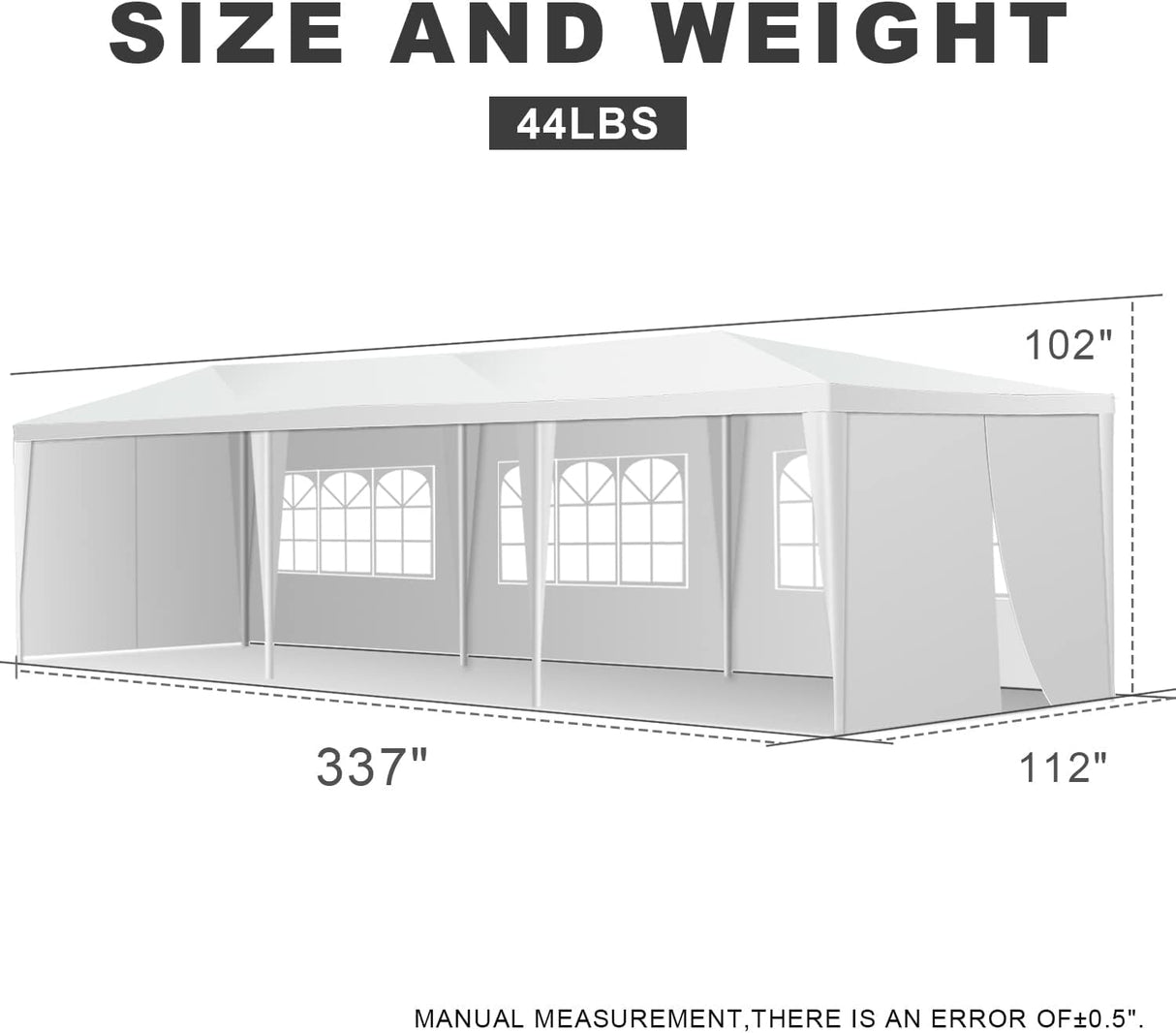 10'X30' Outdoor Gazebo, Canopy Tent Heavy Duty Wedding Party Tent with 8 Removable Sidewalls for Outdoor Wedding, BBQ, Camping, Backyard, Tents for Parties NChanmar