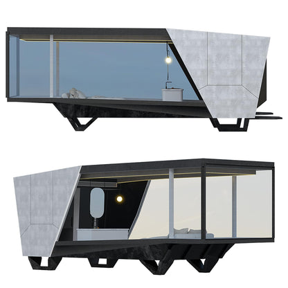 Prefab Tiny House, 40ft Prefab Mobile Home with Bathroom & Bedroom, Portable Home for Adults, Off-Grid Living, Backyard or Hotel Use, Small Prefabricated House 29.4m² – Prepaid Deposit - WoodArtSupply