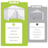 Instant Canopy Sidewalls for 10x10 Pop Up Canopy Tent, 300D Waterproof Material for Outdoor Events, Vendor Booths, and Privacy (Sidewalls Only, Canopy Not Included) (3 PCS) FLAGLY