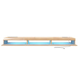 ANTISTA Floating TV Stand | 94.5'' Long Wall Mounted TV Shelf with Power Outlet, Modern Wooden Entertainment Center Media Console with Storage, High Gloss Large TV Cabinet, Up to 100 Inch TVS ANTISTA