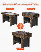 VEVOR 3-in-1 Combo Game Table Set, 54" Air Hockey Table, Multi Combination Table with Air Hockey, Ping Pong, Foosball, Pushers & Pucks, Air Powered Arcade Hockey Table for Family Game Room Office VEVOR