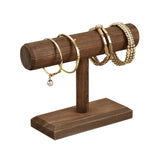 Ikee Design Antique Wooden Display Jewelry Accessory Stand, Bracelet Scrunchie Holder Display for Store, Showcase and Home, Brown Color, 7.9 W x 2.9 D x 5.5 H in Ikee Design
