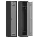 71'' Metal Locker with Keys for School,Gym,3 Tier Steel Office Storage Locker with Hook,Tall Cabinet for Employees (Black＆Gray, 1-Door) Firstsky