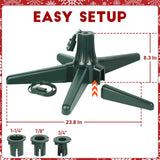 Blissun 360-Degree Rotating Adjustable Christmas Tree Stand, Suitable for Up to 7.8 Feet Artificial Christmas Trees, Dark Green Blissun