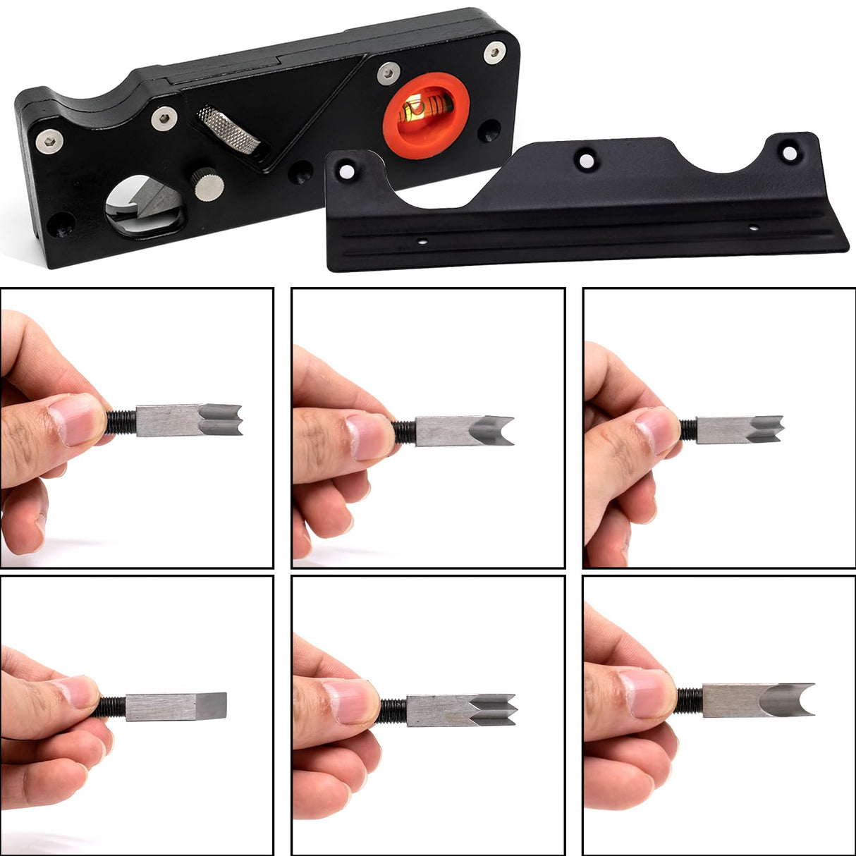 ZiBeiLe Chamfer Plane, Handheld Planers with Auxiliary Locator and 7 Blades, Woodworking Hand Planer Suitable for Quick Edge Trimming of Wood, Black, ZBD-0BA-QQK764 ZiBeiLe