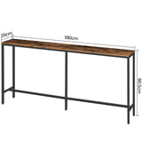 MAHANCRIS Console Table, 70.9" Narrow Long Sofa Table, Entryway Table, Industrial Sofa Table, Behind Couch Table, for Hallway, Living Room, Sturdy and Stable, Easy to Assemble, Rustic Brown CTHR18001Z MAHANCRIS