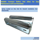 Pack of 2 10"BF Long Roller and Bracket l 1.5"Ø Galvanized Steel Conveyor Roller I Set of Roller and Bracket Versatile as Support Rollers for Woodworking, Roller Stand or Bike Rollers Conveyor Rollers Gascem
