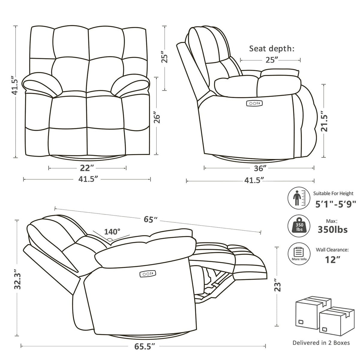 Pationate Oversized Rocker Recliner Chair,Power Swivel Recliner for Living Room,Overstuffed Extra Wide Rocking Recliners with Breathable Soft Fabric,Up to 350lbs (Power, Blue) Pationate