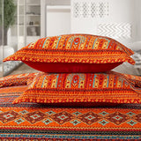 VAPUTAR Cotton Quilt King Size Bedding Set - 3 Pieces King Quilt Bedding Set, Boho King Size Quilts, Lightweight Reversible Coverlets Bedspreads for Farmhouse Bedroom (Red/Orange) VAPUTAR