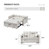 Hixkol Sleeper Sofa Bed, 3 in 1 Sofa Bed Pull Out Couch Bed with Adjustable Backrest, Modern Sofa Bed for Living Room, Convertible Sofa Bed for Bedroom. (White) Hixkol