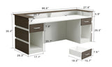 Mares 87" Wood Office Reception Desk Counter & Drawers w/Telescopic Rails & Chrome Handles | Cable Grommet Holes | Option to Add Logo | Front Table Furniture Nail Hair Beauty Salon Spa Restaurant Casa Mare